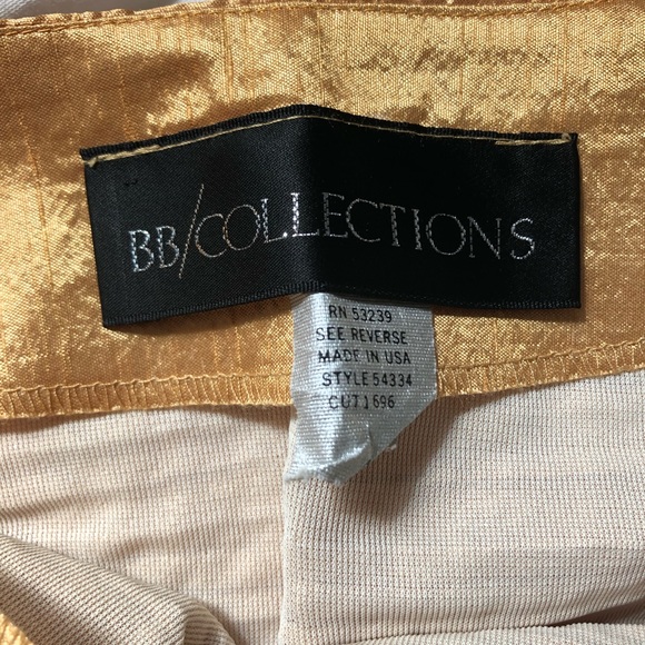 VINTAGE GOLD METALLIC SKIRT PENCIL SKIRT - Picture 6 of 7